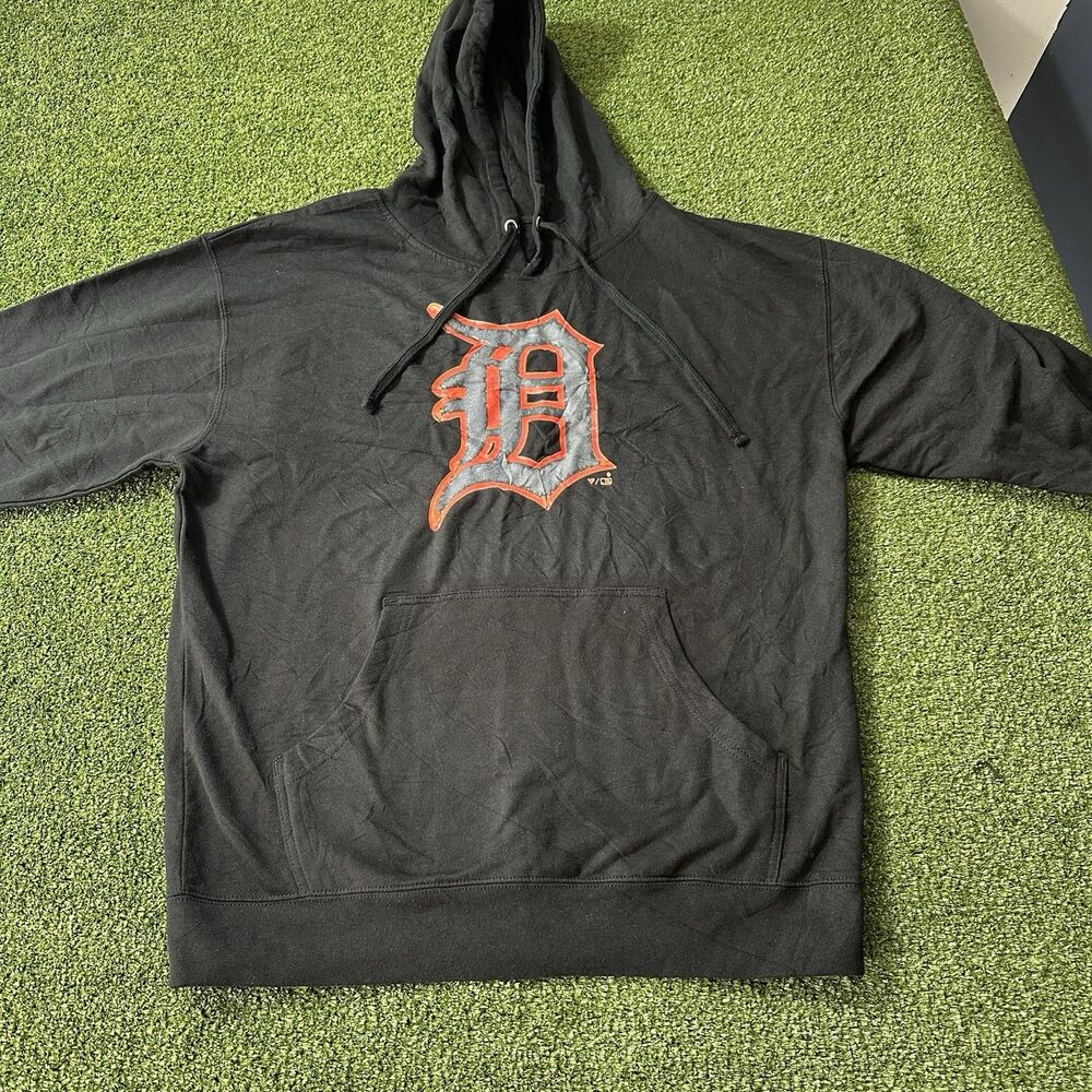 Detroit Tigers Fanatics Men’s Black Pullover Hoodie Size L MLB Baseball